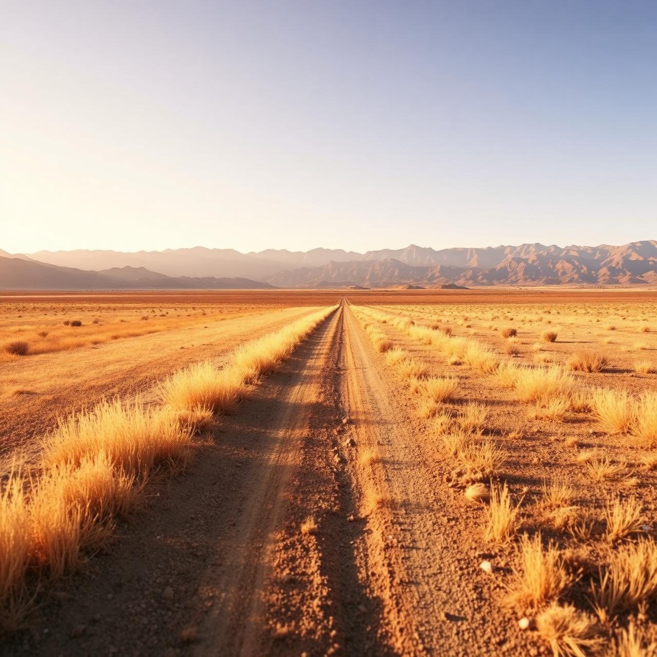 Wide open Tehachapi high desert field looking out from the storage site toward distant mountains and big open sky